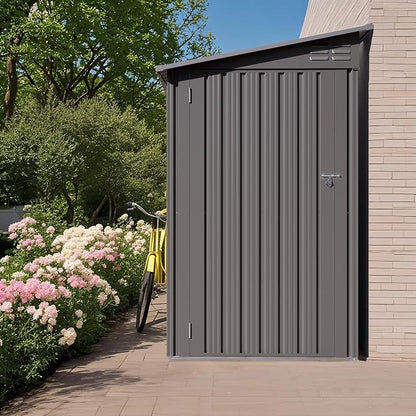 4x9 FT Outdoor Storage Shed, Lean to Metal Shed W/Window, All Weather by Unknown