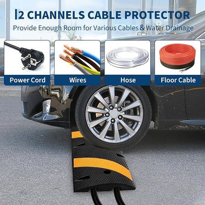 4 PCS 6FT Speed Bumps Wite End for Road, Heavy-Duty 25, 000 lbs Capacity - Image 7