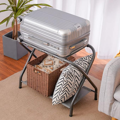 Heybly Luggage Rack, Steel Folding Suitcase Stand - Image 2