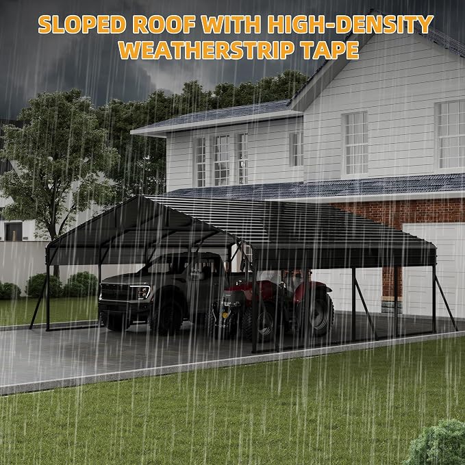 20' x 20' x 8.5' Heavy Duty Metal Carport - Image 8