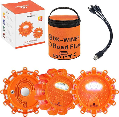 LED Road Flares Roadside Emergency car kit Emergency Road Flares Kit by DK-WINER