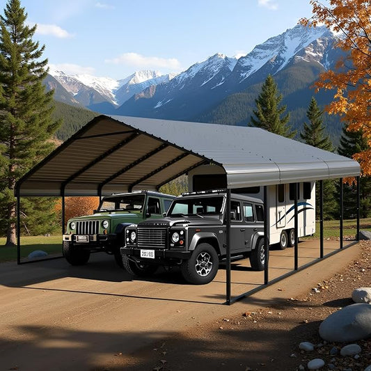 10x20FT/20x20 FT Metal Carport Heavy Duty by Unknown