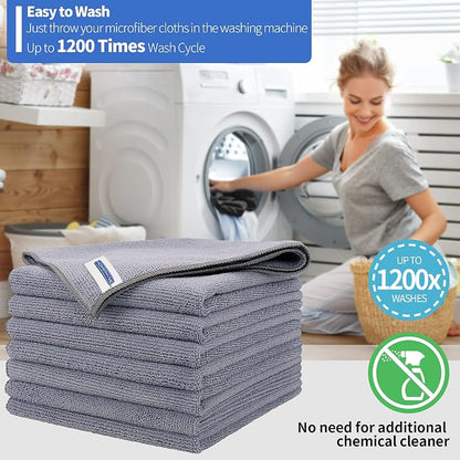 HOMERHYME Microfiber Cleaning Cloths, 8 Pack Cleaning Rags, Lint-Free 300GSM - Image 6