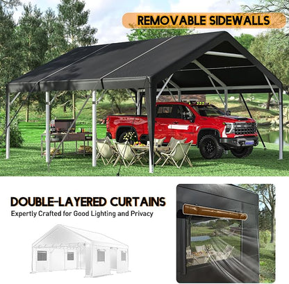 Bepatio 2 Car Carport, 20 x 20 Heavy Duty Metal Carport, All Weather Extra - Image 4