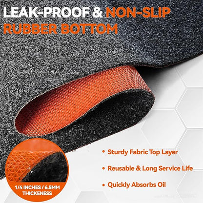 36" x 59" Heavy Duty Oil Spill Mat, Upgraded Garage Floor Mat - Image 2