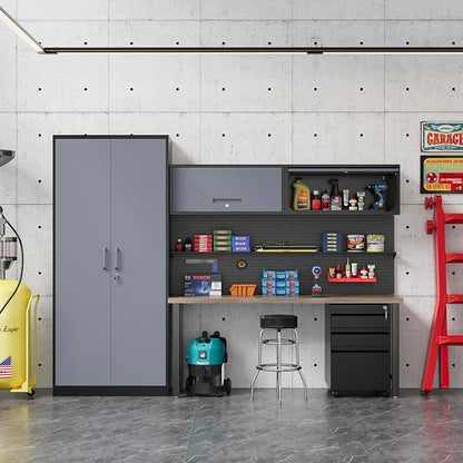 Metal Storage Cabinet Black&Gray Wall Cabinets - Image 7