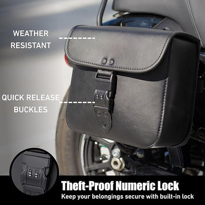 Nomad Leather Motorcycle Saddlebags Quick-Easy Universal Fit Throw Over Saddle - Image 2