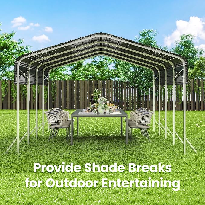 Heavy Duty Metal Carport – Sturdy Structure, All-Weather Protection, Easy - Image 7