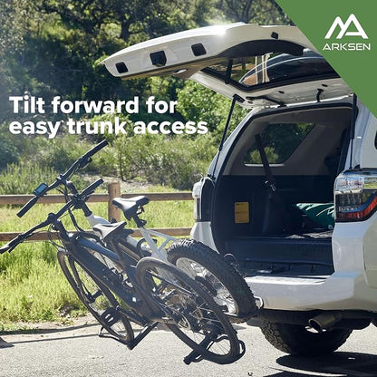 Arksen 2" Hitch Mounted Foldable Rack Quick Release Handle Smart Tilting 2-Bike - Image 5