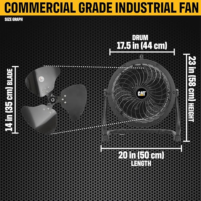 CATERPILLAR 14 inch Heavy Duty Industrial High Velocity Drum Air Circulator - Image 2