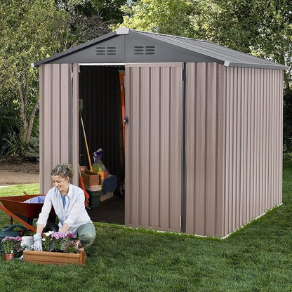 AECOJOY 7' x 7' Metal Storage Shed - Image 7