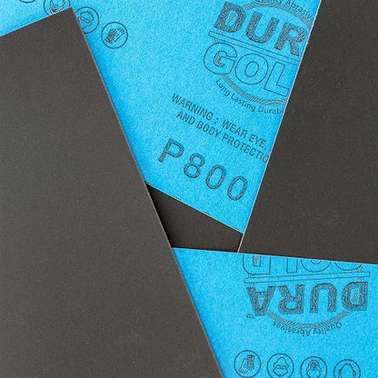 Dura-Gold Premium 800 Grit Wet or Dry Sandpaper Sheets, 5-1/2" x 9", Box of 25 - Image 2
