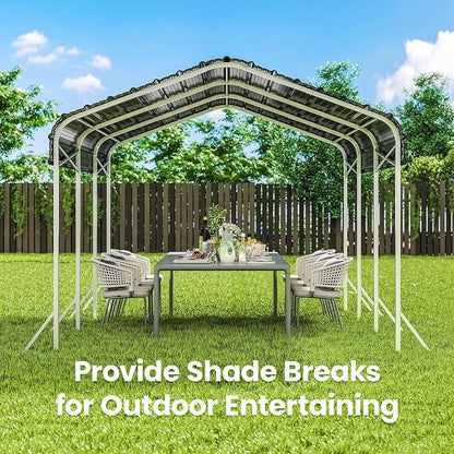 10x15' Heavy Duty Metal Carport – Sturdy Structure, All-Weather Protection - Image 8