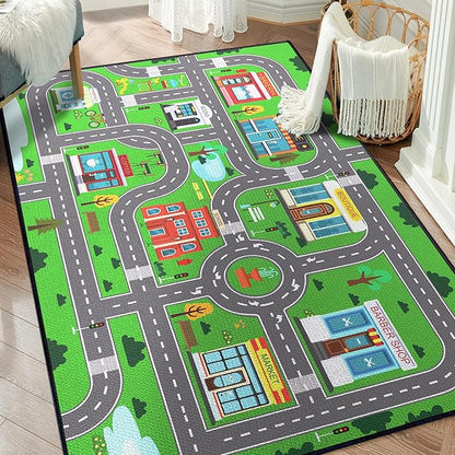Play Rug for Playroom 3x4 Car Mat Town City Road Map for Boys Bedroom Fun Car by Isyorefam