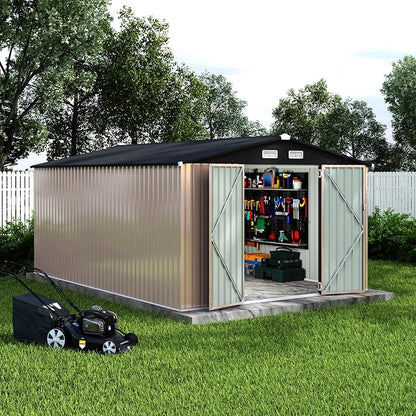 10x14 FT Metal Storage Sheds Outdoor, Metal Yard Sheds Garden Shed Kit - Image 7