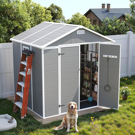 UDPATIO Resin Storage Shed 8 x 6 FT, Outdoor Garden Sheds by UDPATIO