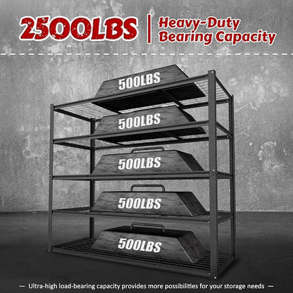 MUPATER 48" W x 20" D x 72" H Metal Storage Shelves, Garage Shelving Unit - Image 6