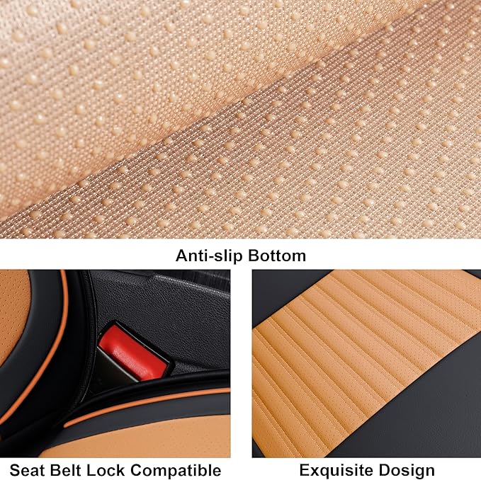 LINGVIDO Universal Car Seat Cover, Breathable and Waterproof Faux Leather - Image 4