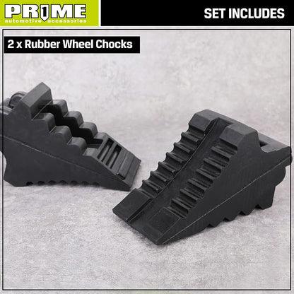PR1ME Heavy Duty Rubber Wheel Chocks, Rubber Tire Blocks, RV Solid Rubber Wheel - Image 6