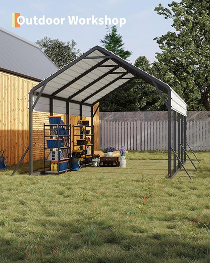 13'x21'x11' Oversized Metal Carport, Heavy Duty Metal Car Port - Image 4
