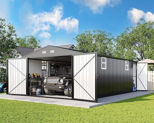 AMERLIFE 13.2x21x8.4 FT Outdoor Metal Garage Shed, Extra Large Storage Shed by Unknown