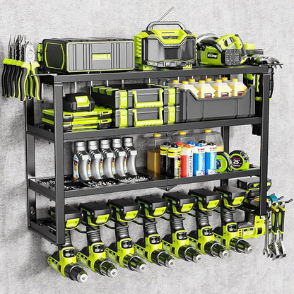 MAXIFFE 4 Layer Power Tool Organizer Wall Mount, Heavy Duty Metal Cordless Tool by MAXIFFE