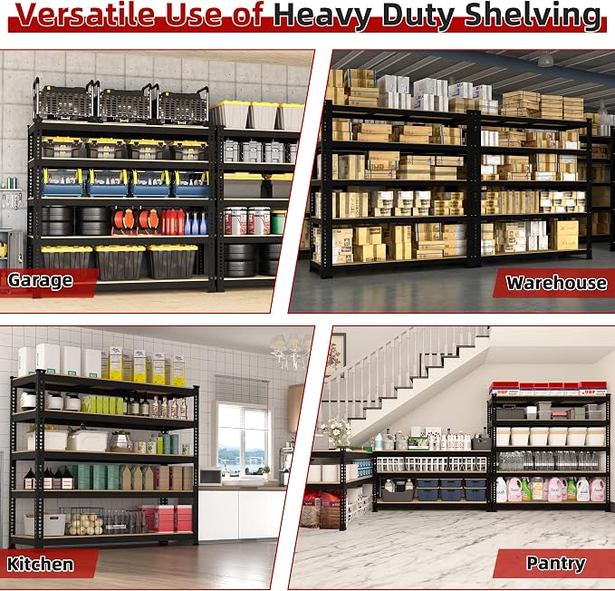 4 Packs 48" W x 24" D x 72" H Adjustable Garage Storage Shelves - Image 7