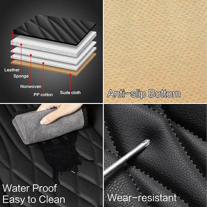 Pariitadin Leather Car Seat Covers Front Pair, Waterproof Faux Leather Seat - Image 6