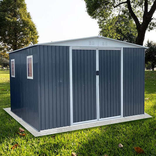 10x12 FT Outdoor Storage Shed, Large Metal Garden Shed by BNSPLY