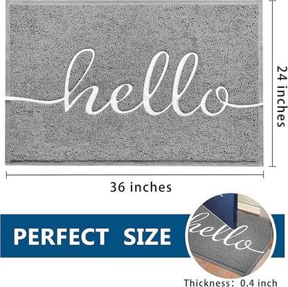 EARTHALL Door Mat Outside Inside Hello Doormat, Durable Floor Mat Non Slip Mat - Image 2