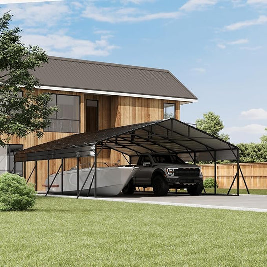 20 x 30 FT Metal Carport with Galvanized Steel Roof, Heavy Duty Metal Roof by RELJOFUM