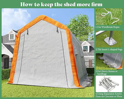 AMERLIFE 8x10x8 FT Heavy Duty Portable Shed Storage Shelter, Outdoor Storage - Image 7
