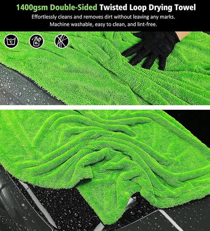 28" x 36" Car Drying Towel Extra Large, 1400 GSM Double Sided High Absorbent - Image 2