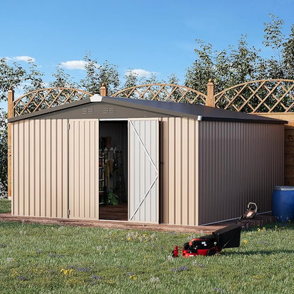 AECOJOY 12' x 12' Shed Metal, Outdoor Storage Sheds & Outdoor Storage 12' x 12' - Image 3