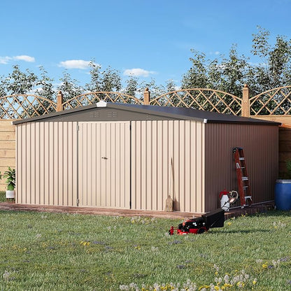 U-MAX 10' x 12' Outdoor Storage Shed Clearance, 10x12 Large Metal Garden Shed - Image 3