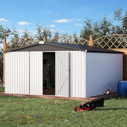 AECOJOY 12' x 12' Outdoor Storage Shed, Large Metal Sheds & Outdoor Storage - Image 4