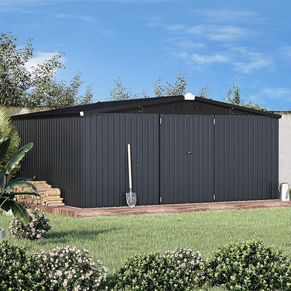 AECOJOY Shed 14' x 12' Storage Shed, Outdoor Metal Storage Sheds & Outdoor - Image 6