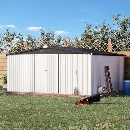AECOJOY 14' x 12' Outdoor Storage Shed, Large 12x14 Metal Sheds & Outdoor - Image 2