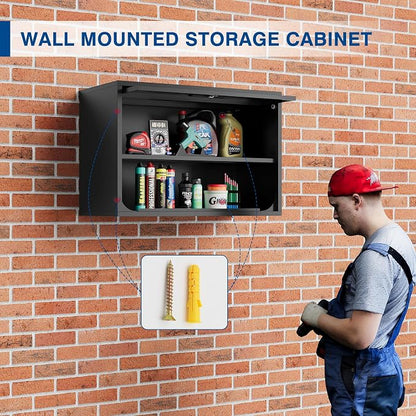 Metal Storage Cabinet Black Wall Cabinets - Image 2
