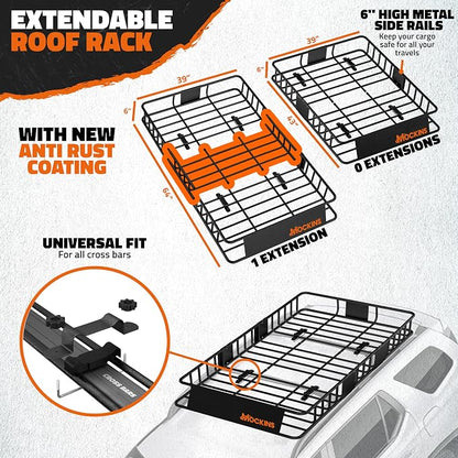 Mockins 64"x39"x6" Heavy Duty Roof Rack Cargo Carrier - Image 6